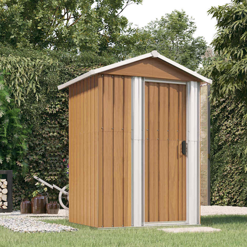 Vidaxl Garden capannone 126x97.5x177 cm marrone galvanizzato in acciaio
