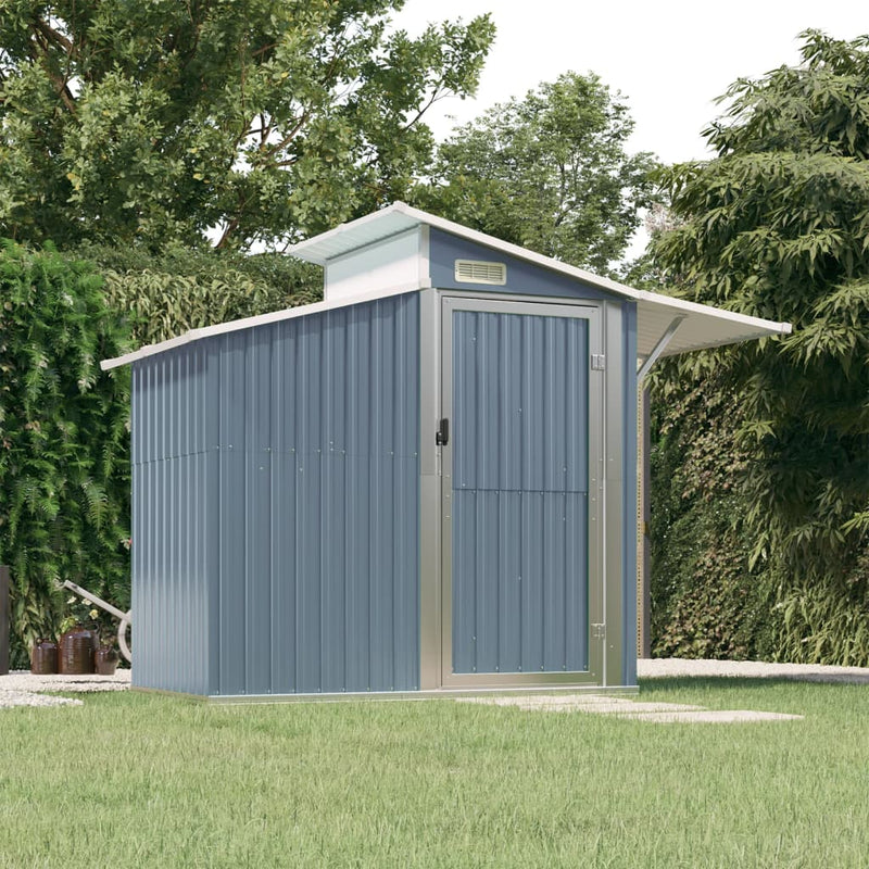 Vidaxl Garden Shed 270x130x208.5 cm de acero galvanizado gris