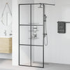 Vidaxl Walk-In Shower Wall 90x195 cm ESG-Glas transparente y negro
