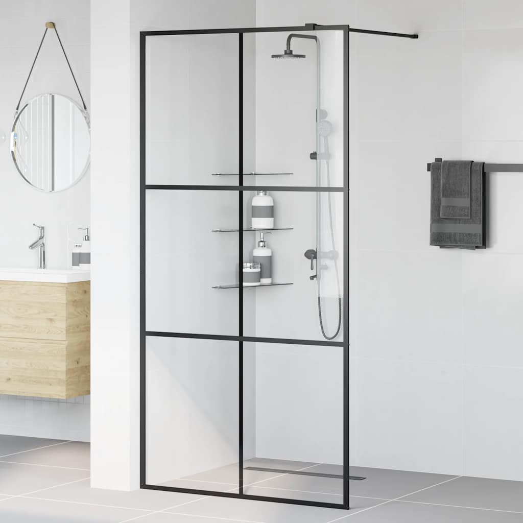 Vidaxl Walk-In Shower Mall 100x195 cm ESG-GLAS transparente y negro