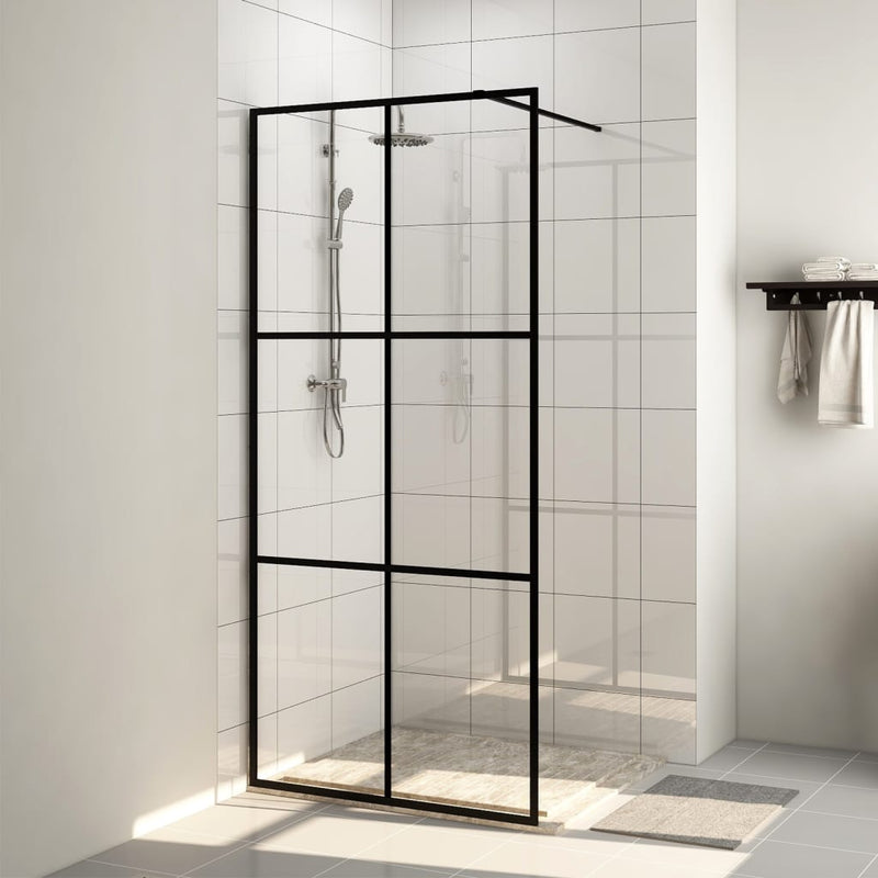 Vidaxl Walk-In Shower Wall 100x195 cm ESG-Glas trasparente e nero