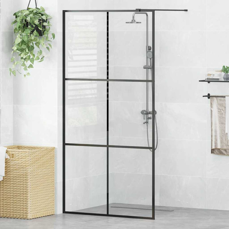Vidaxl Walk-In Shower Mall 100x195 cm ESG-GLAS transparente y negro
