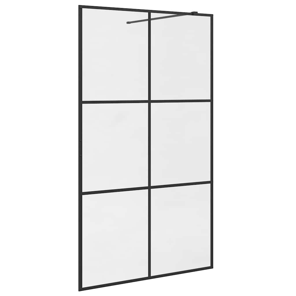 Vidaxl Walk-In Shower Mall 115x195 cm ESG-Glas transparente y negro