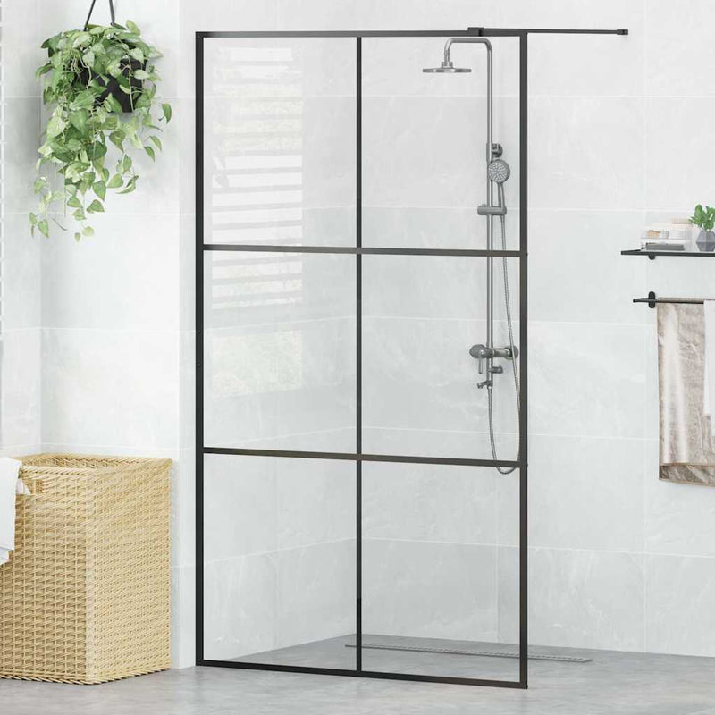 Vidaxl Walk-In Shower Mall 115x195 cm ESG-Glas transparente y negro