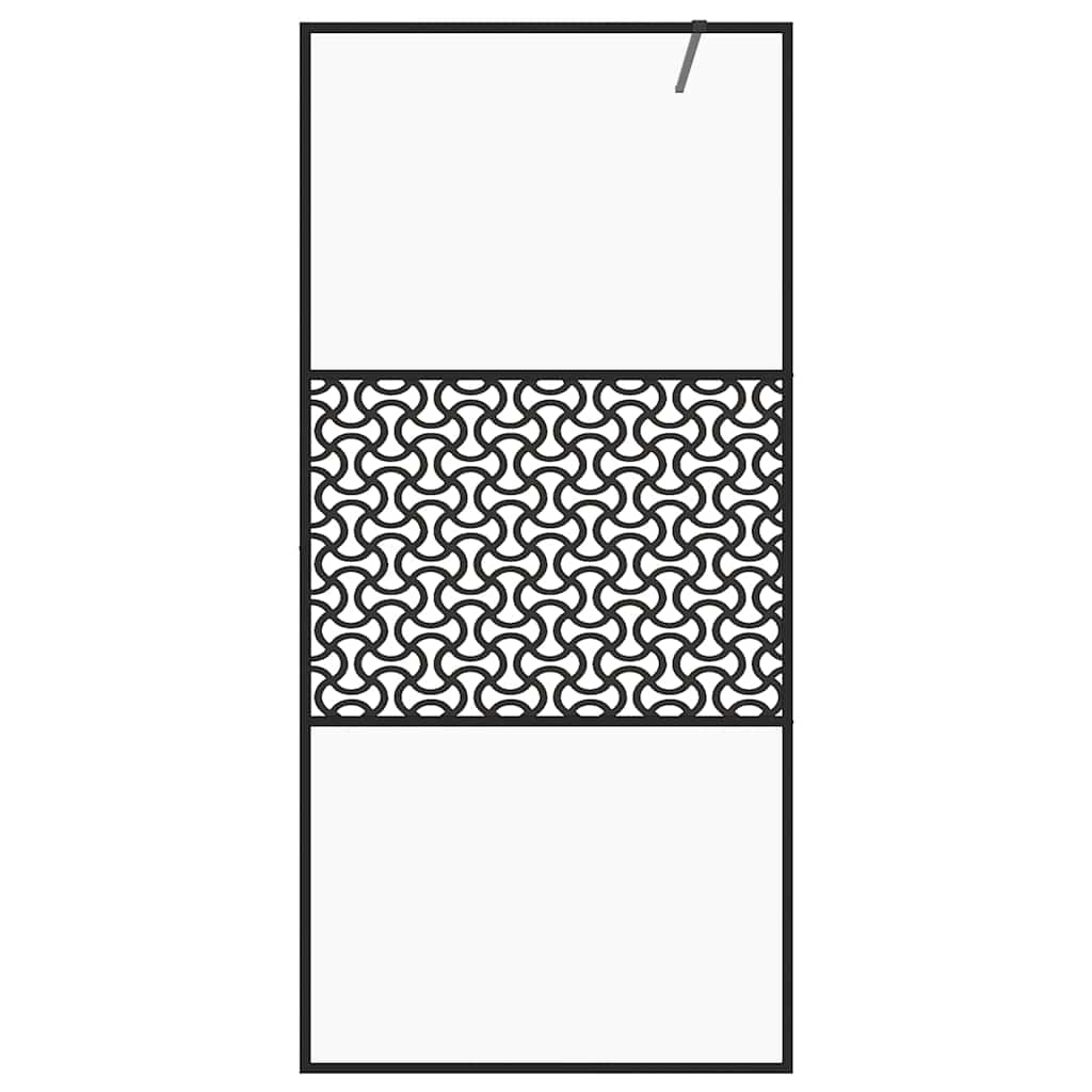 Vidaxl Walk-In Shower Wall 90x195 cm ESG-Glas transparente y negro