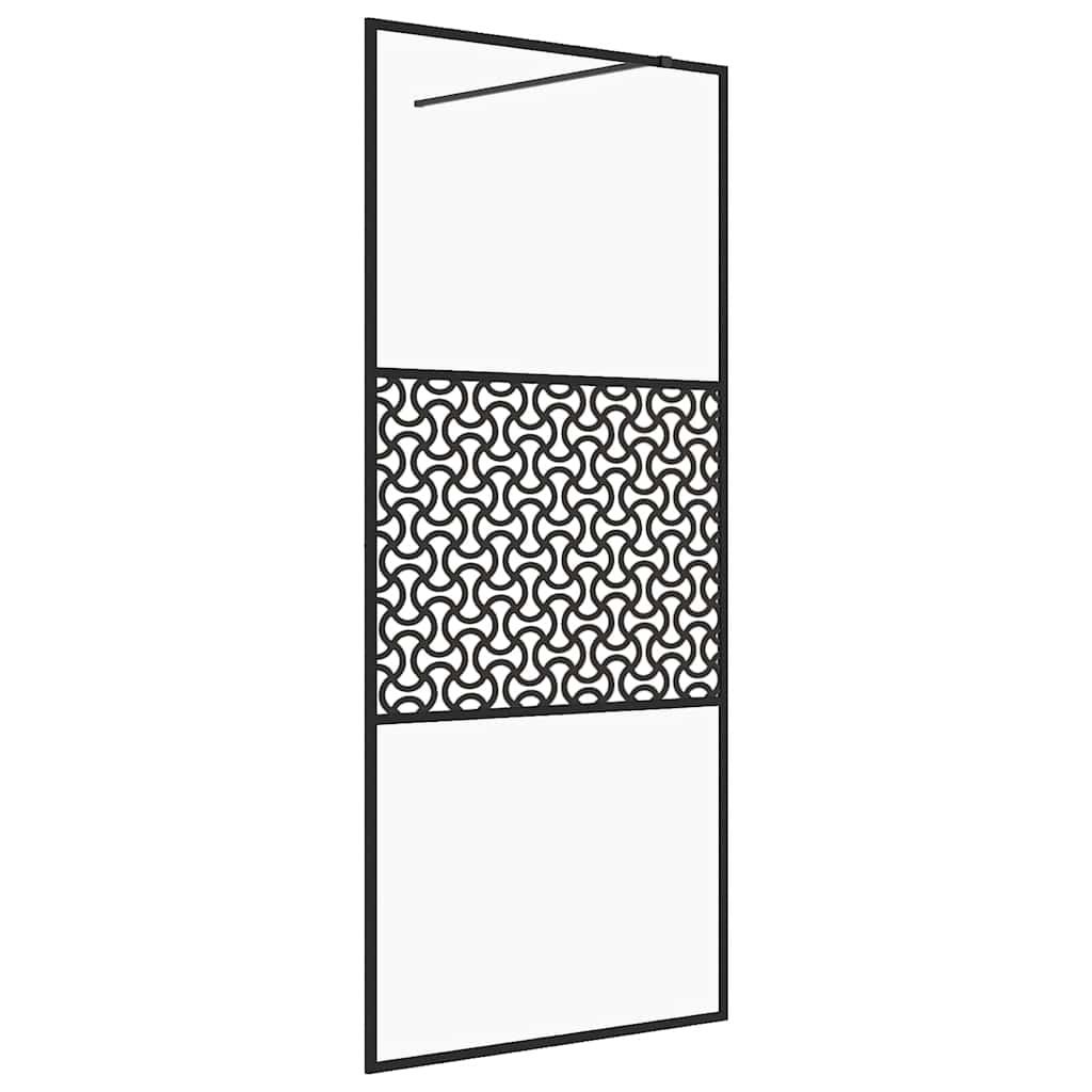 Vidaxl Walk-In Shower Mall 100x195 cm ESG-GLAS transparente y negro