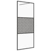 Vidaxl inloopdouchewand 115x195 cm esg-glas transparant en zwart