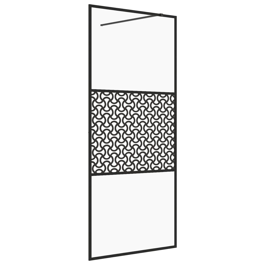 Vidaxl Walk-In Shower Wall 115x195 cm ESG-Glas trasparente e nero