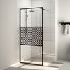 Vidaxl inloopdouchewand 115x195 cm esg-glas transparant en zwart