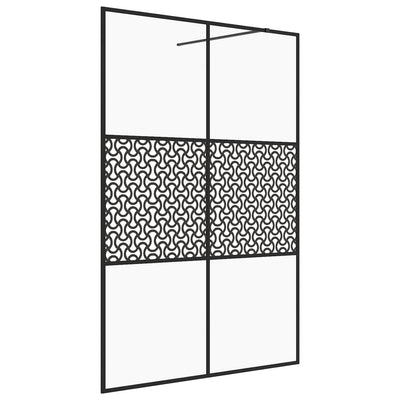 VidaXL Inloopdouchewand 140x195 cm ESG-glas transparant en zwart