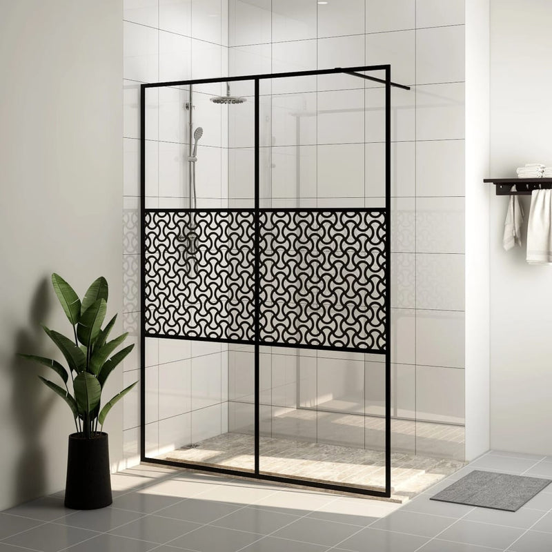 Vidaxl Walk-In Shower Wall 140x195 cm ESG-Glas trasparente e nero