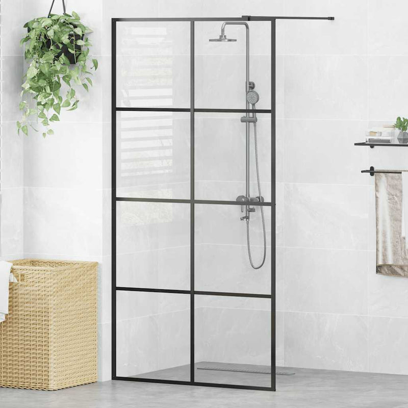 Vidaxl Walk-In Shower Mall 100x195 cm ESG-GLAS transparente y negro