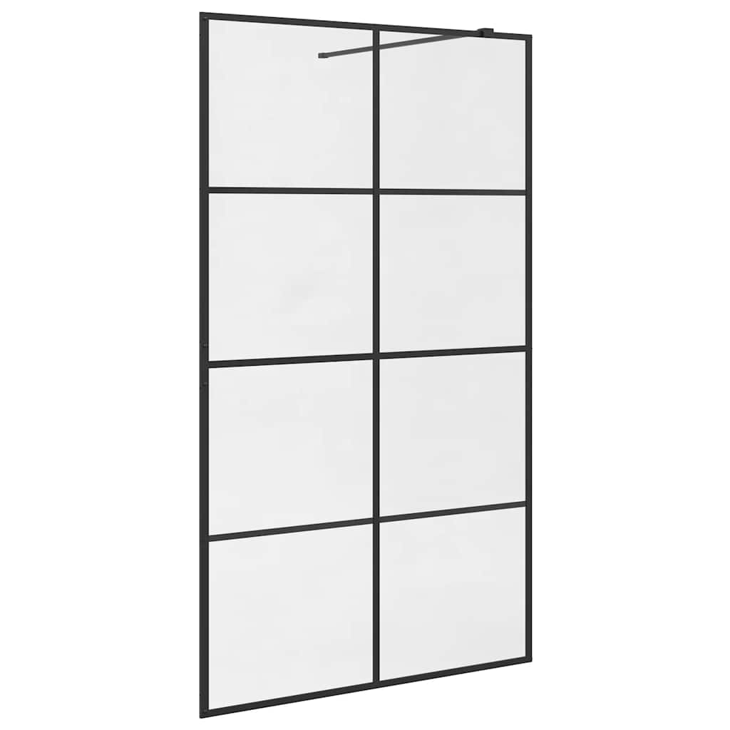 Vidaxl Walk-In Shower Mall 115x195 cm ESG-Glas transparente y negro