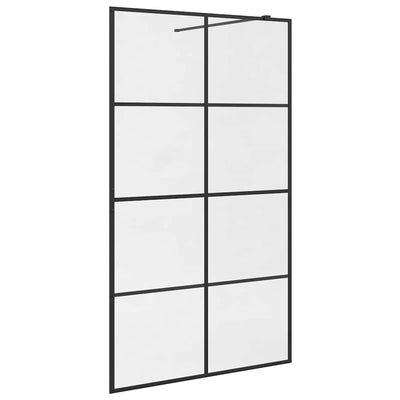 Vidaxl inloopdouchewand 115x195 cm esg-glas transparant en zwart