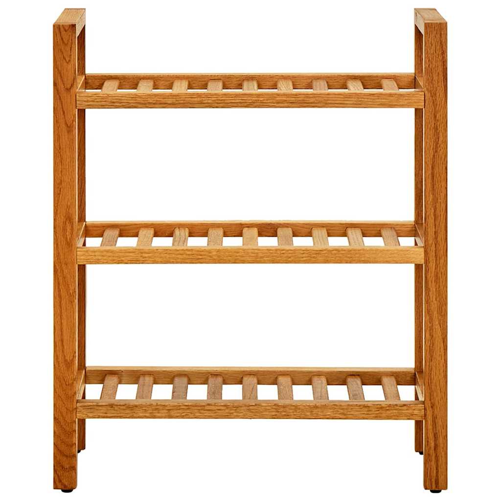 Vidaxl schoenenrek met 3 schappen 50x27x60 cm massief eikenhout