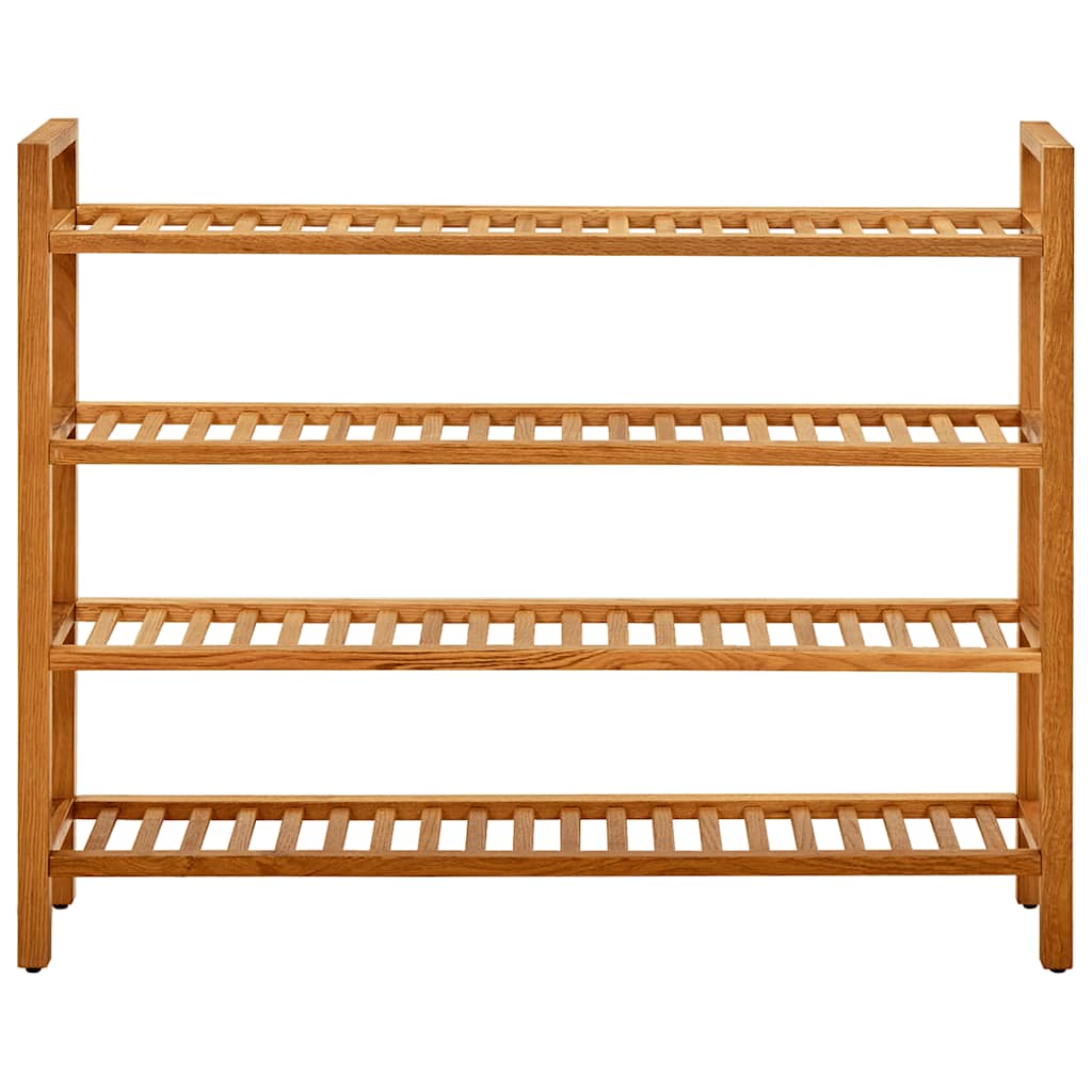 Vidaxl zapatero con 4 estantes 100x27x80 cm de roble sólido