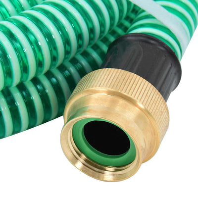 Tambuco di aspirazione Vidaxl con giunti in ottone 1.1 '' 5 m PVC verde