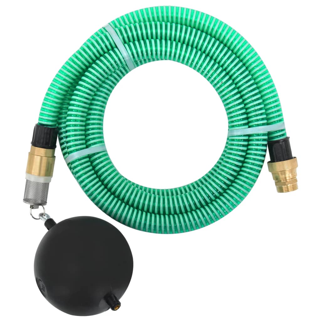 Vidaxl Sucking Manguera con acoplamientos de latón 1.1 '' 10 M PVC Green