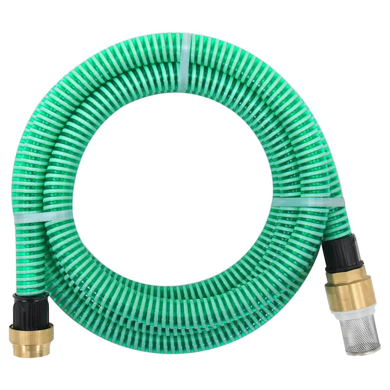 Vidaxl Sucking tubo con giunti in ottone 1.1 '' 20 m PVC verde