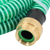 Vidaxl Sucking tubo con giunti in ottone 1.1 '' 20 m PVC verde