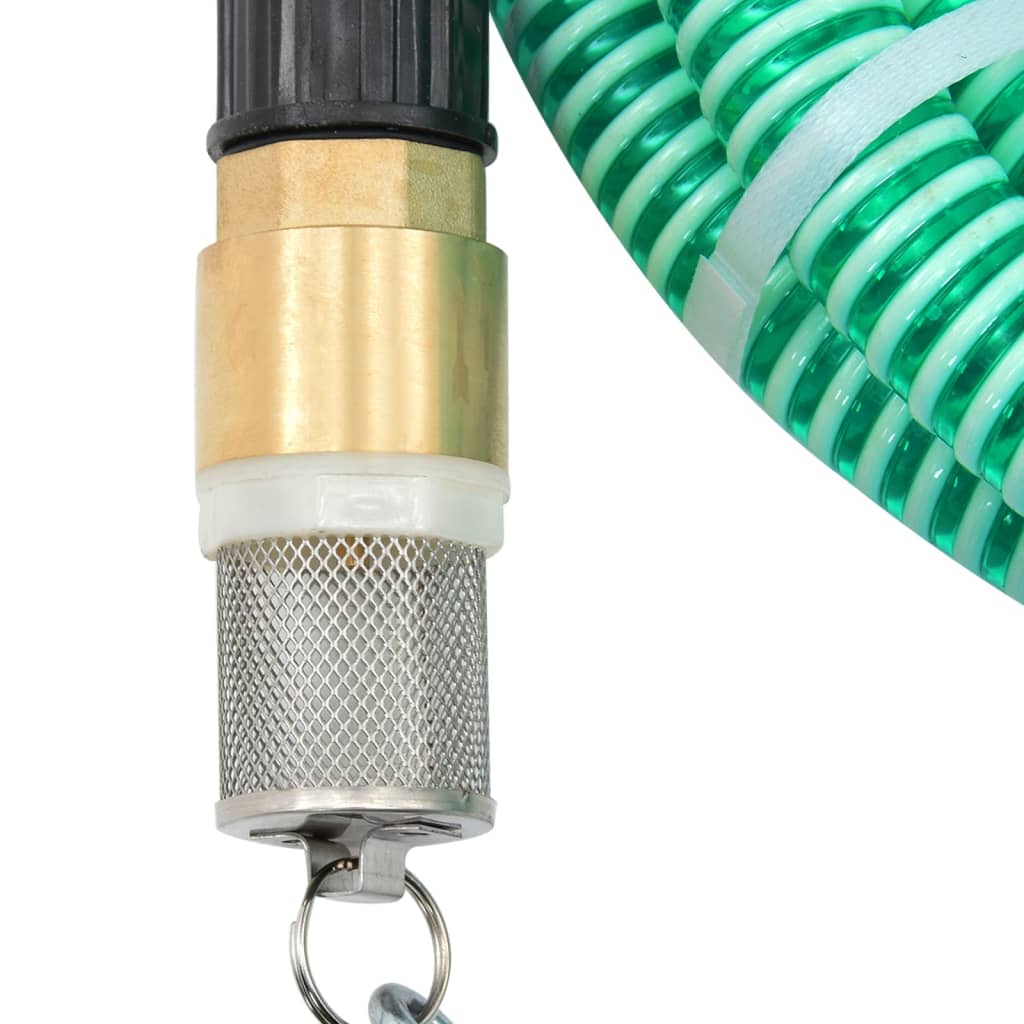 Vidaxl Sucking tubo con giunti in ottone 1.1 '' 20 m PVC verde