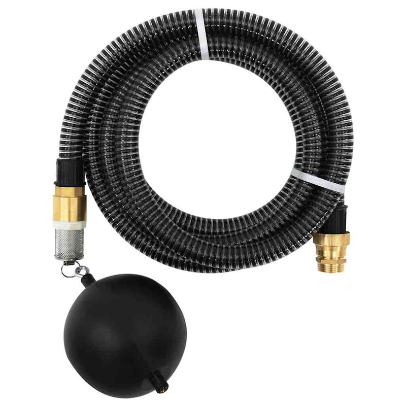 Vidaxl Sucking tubo con giunti in ottone 1.1 '' 3 m PVC nero