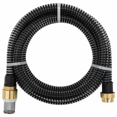 Vidaxl Sucking tubo con giunti in ottone 1.1 '' 4 m PVC nero