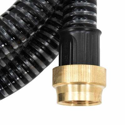 Vidaxl Sucking tubo con giunti in ottone 1.1 '' 4 m PVC nero