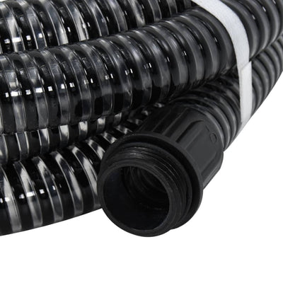 Vidaxl Sucking tubo con giunti in ottone 1.1 '' 4 m PVC nero