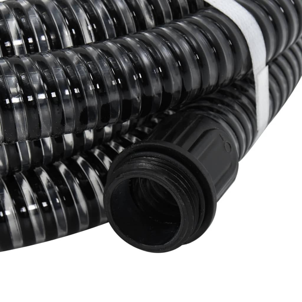 Vidaxl Sucking Manguera con acoplamientos de latón 1.1 '' 5 M PVC Negro