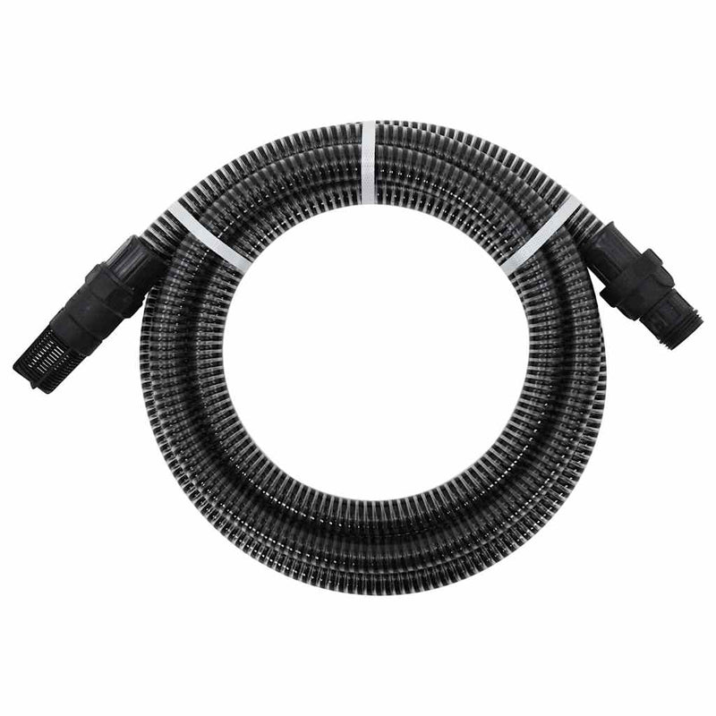 Vidaxl Sucking Manguera con acoplamientos PVC 1.1 '' '4 M PVC Negro