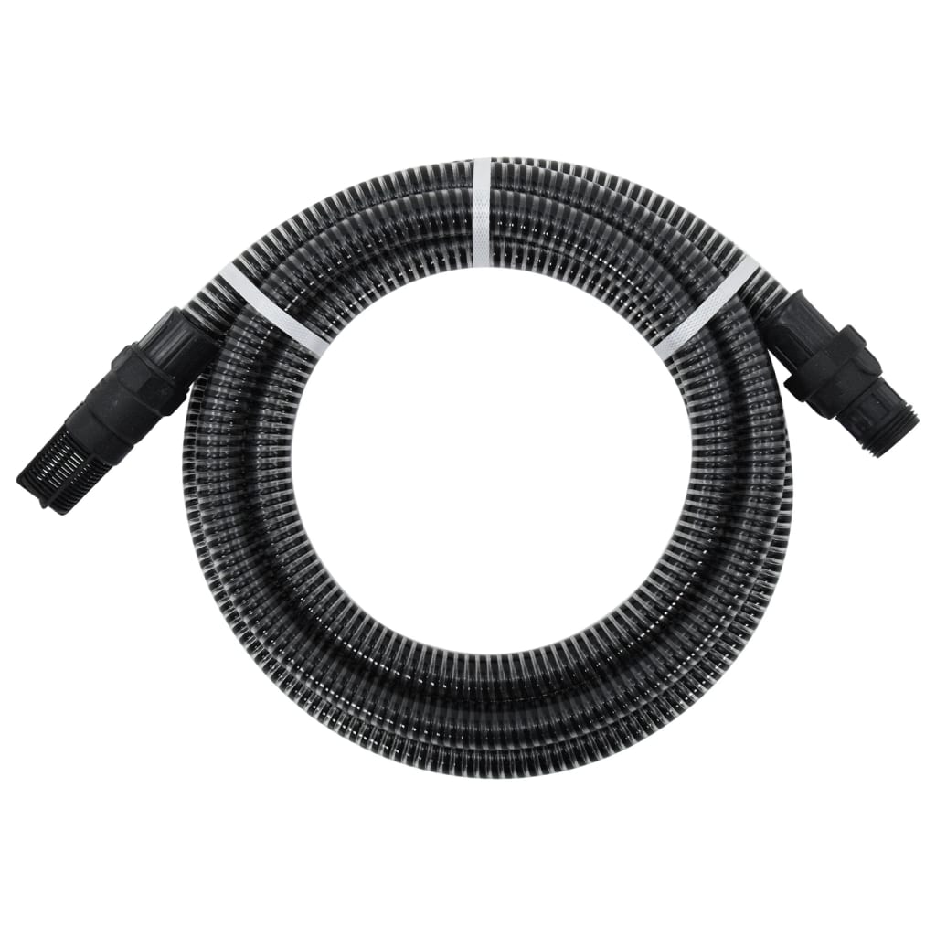 Vidaxl Sucking Manguera con acoplamientos PVC 1.1 '' '4 M PVC Negro