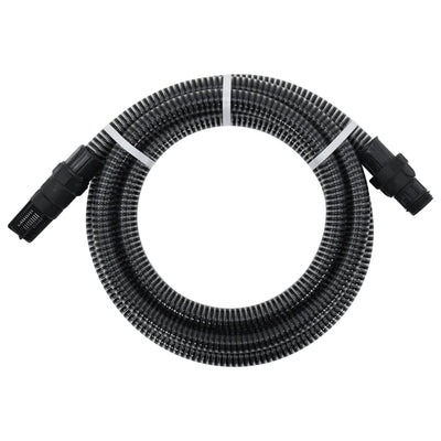 Vidaxl Sucking tubo con accoppiamenti in PVC 1.1 '' 4 m PVC nero
