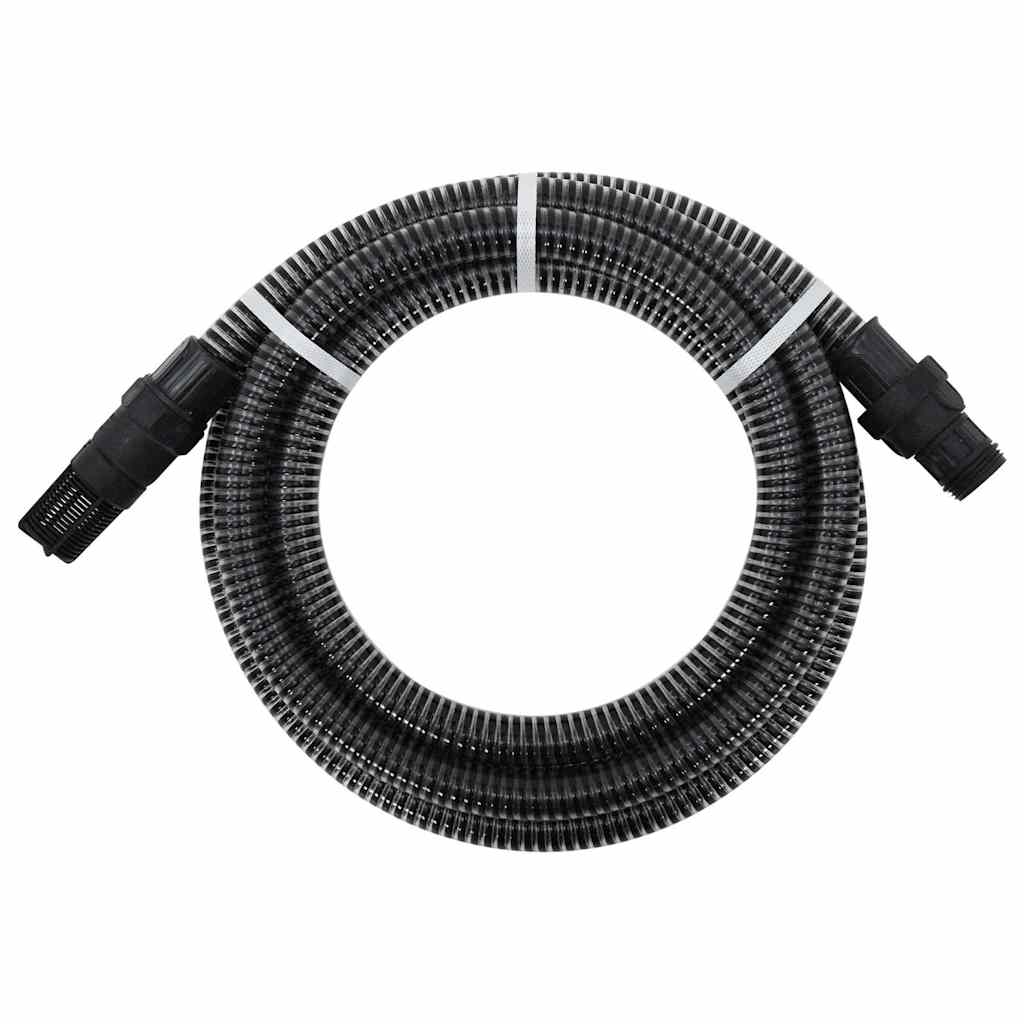 Vidaxl Sucking Manguera con acoplamientos PVC 1.1 '' 10 M PVC Negro