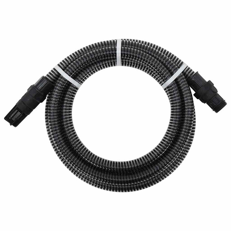 Vidaxl Sucking Manguera con acoplamientos PVC 1.1 '' 10 M PVC Negro