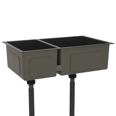 Vidaxl fregadero de acero inoxidable negro
