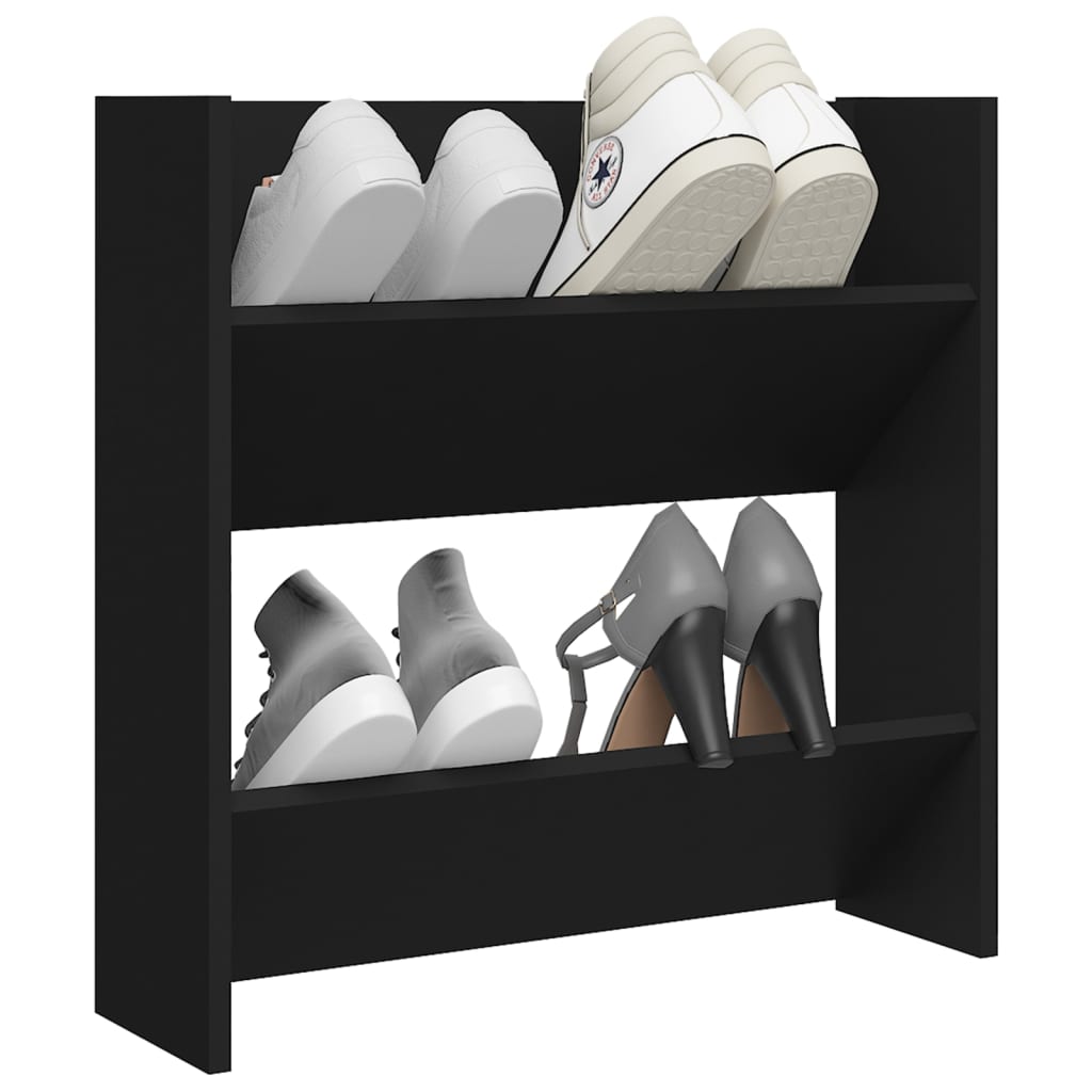 Gabinete de zapatos de pared de Vidaxl 60x18x60 cm de madera propiedad de negro