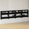 Vidaxl wandschoenenkasten 4 st 60x18x60 cm bewerkt hout zwart