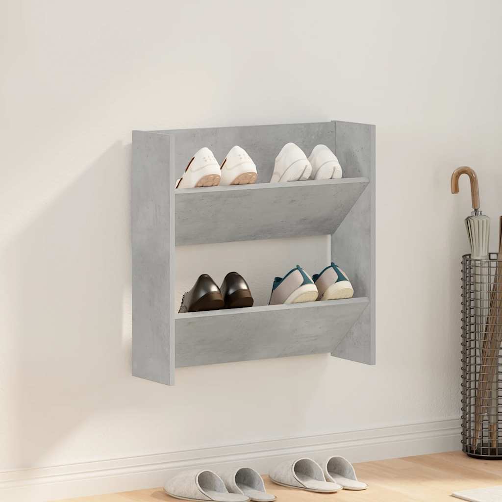 Vidaxx zapatero de pared 60x18x60 cm aglomerado gris hormigón