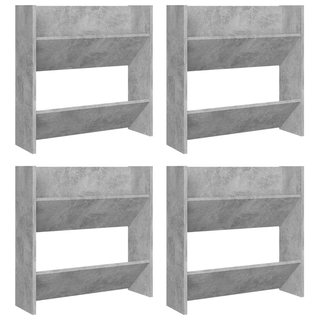 Gabinetes de zapatos de pared Vidaxl 4 PCS 60x18x60 cm Precio de concreto de madera procesada