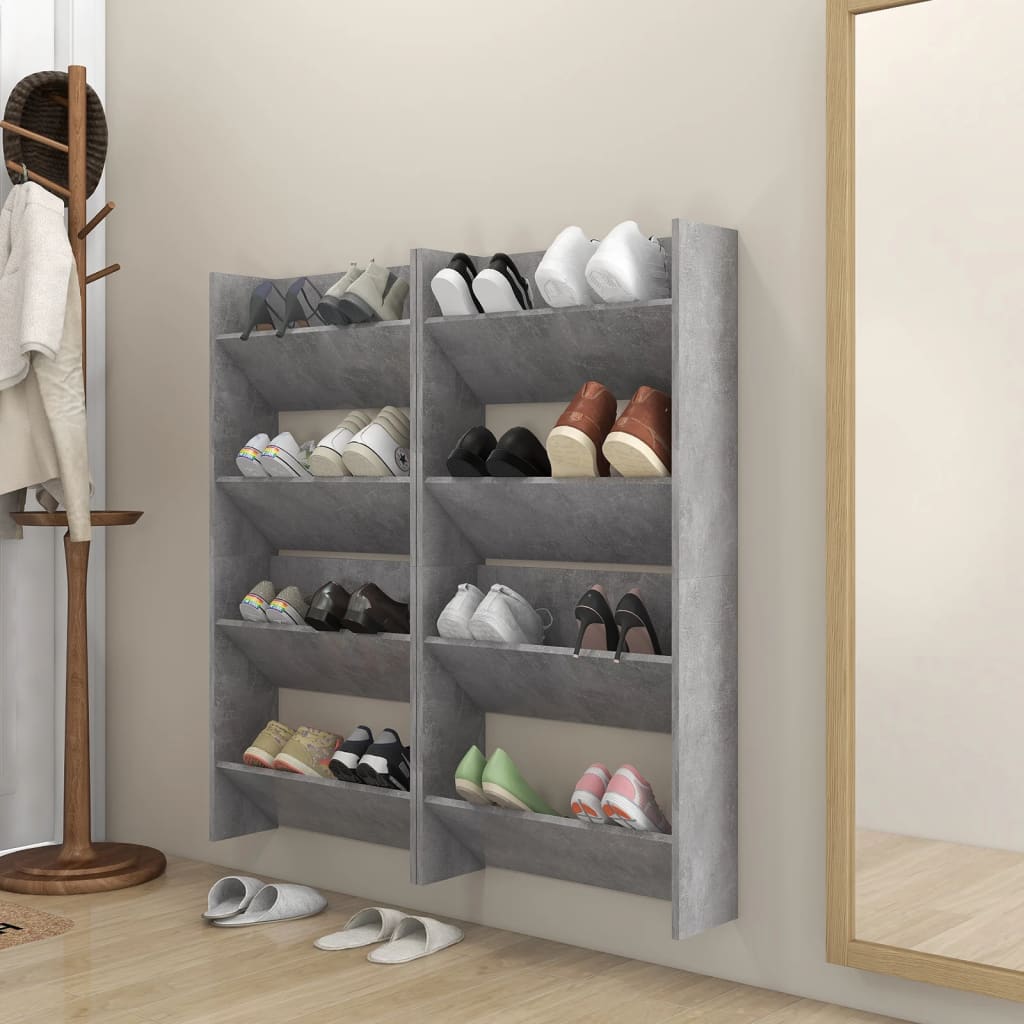 Gabinetes de zapatos de pared Vidaxl 4 PCS 60x18x60 cm Precio de concreto de madera procesada