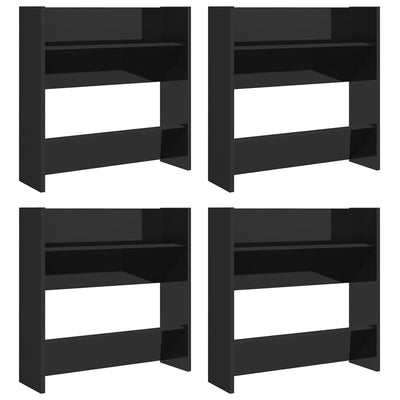 Armadi da scarpe a parete Vidaxl 4 St 60x18x60 cm in legno alto nero