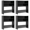 Vidaxl wandschoenenkasten 4 st 60x18x60 cm hout hoogglans zwart