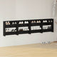 Gabinetes de zapatos de pared Vidaxl 4 st 60x18x60 cm de madera de alto brillo negro