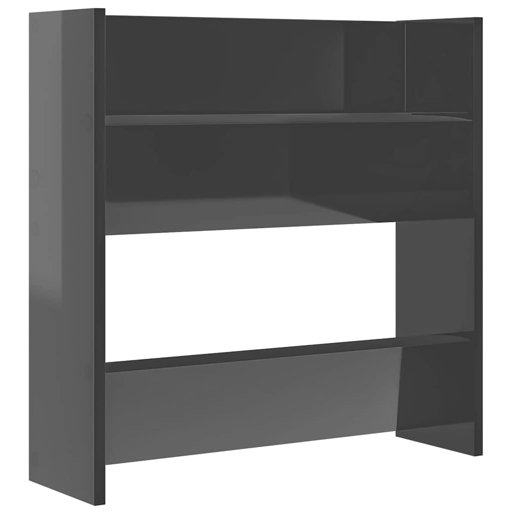 Armadio da scarpe a parete Vidaxl 60x18x60 cm Properpata in legno grigio lucido