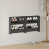 Vidaxl wandschoenenkasten 2 st 60x18x60 cm hout hoogglans grijs