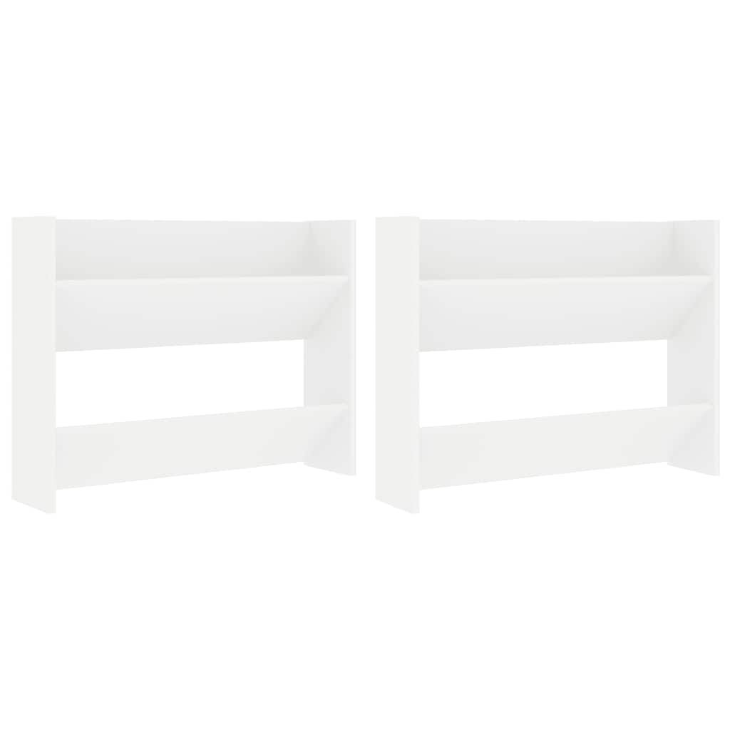 Scarpiere da parete Vidaxx 2 pz 80x18x60 cm in truciolato bianco