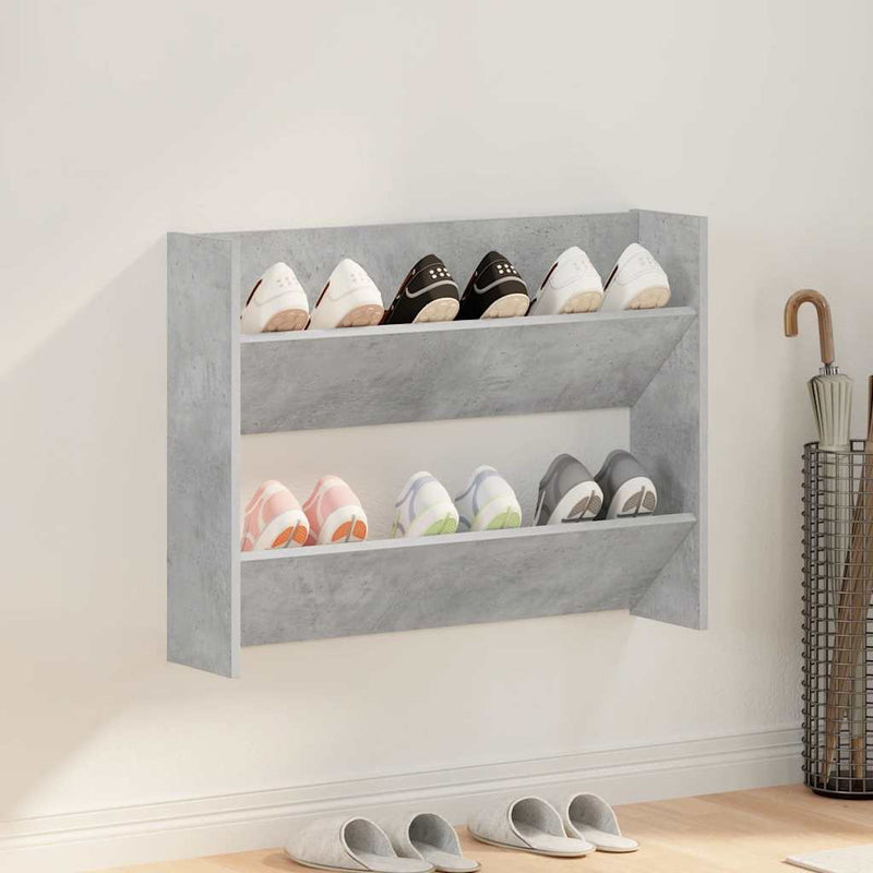 Gabinete de zapatos de pared Vidaxl 80x18x60 cm Precio de concreto de madera editado