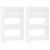 Vidaxx zapateros de pared 2 piezas aglomerado blanco 60x18x90 cm