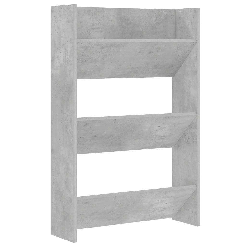 Scarpiera da parete Vidaxx 60x18x90 cm in truciolare grigio cemento